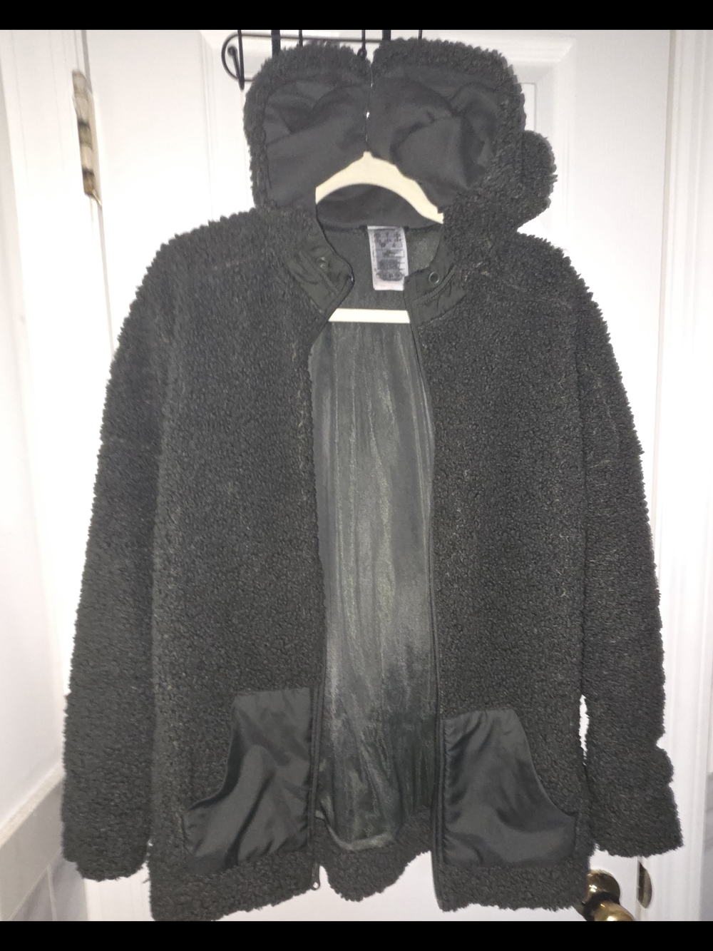 adidas Forest Green Teddy Sherpa Hooded Coat